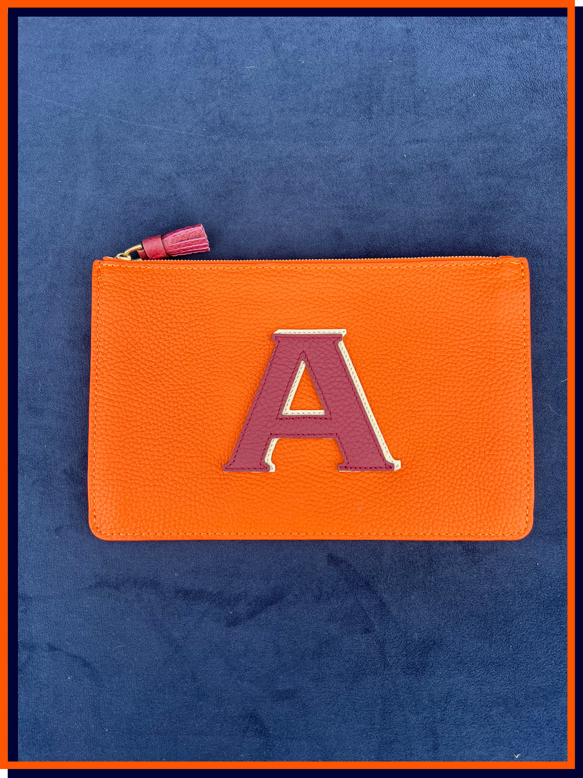 Letter 'A' -  The Alphabet Clutch, Citrus Orange