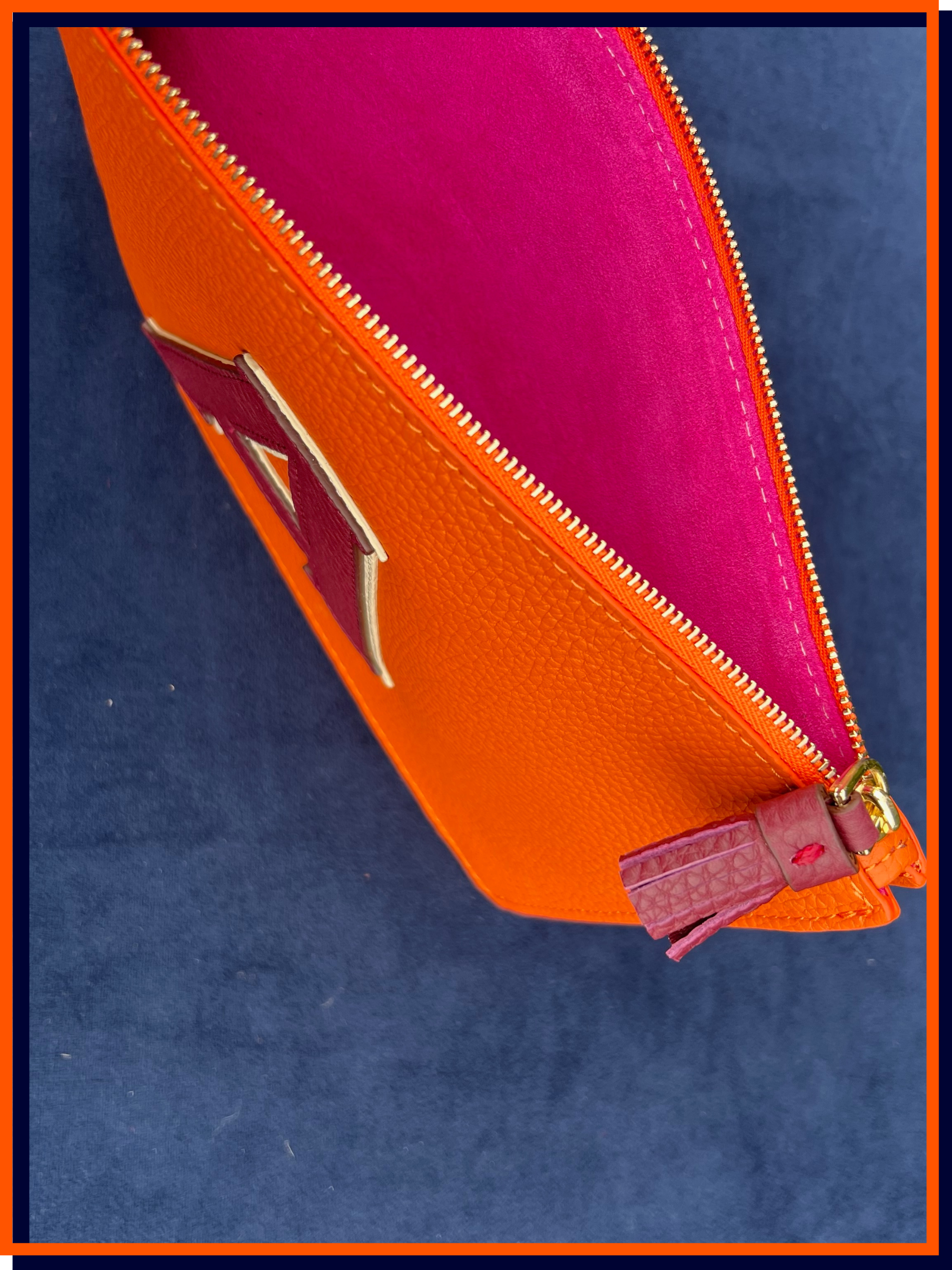 Letter 'A' -  The Alphabet Clutch, Citrus Orange