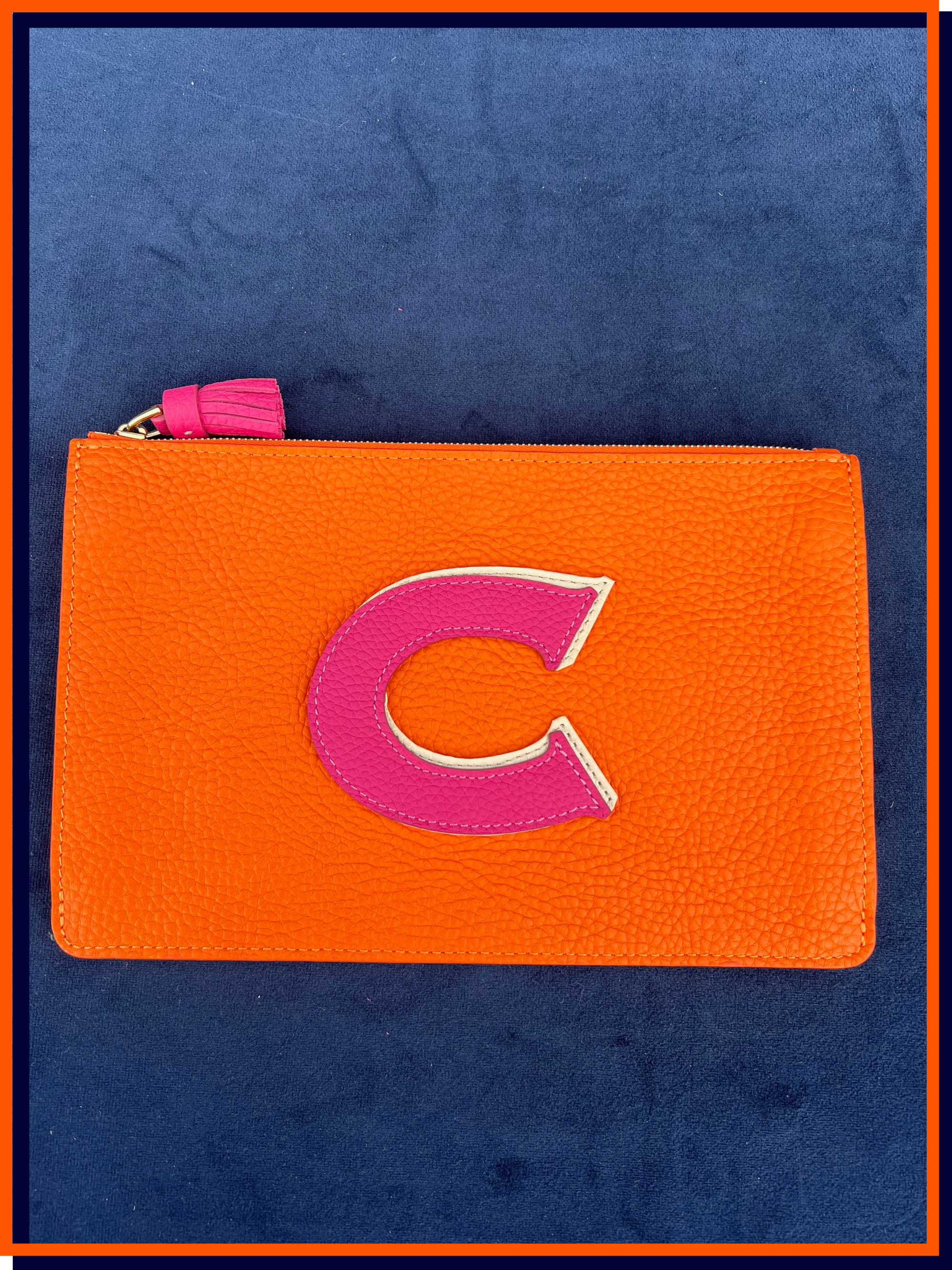 'Letter C' The Alphabet Clutch, Orange & Pink