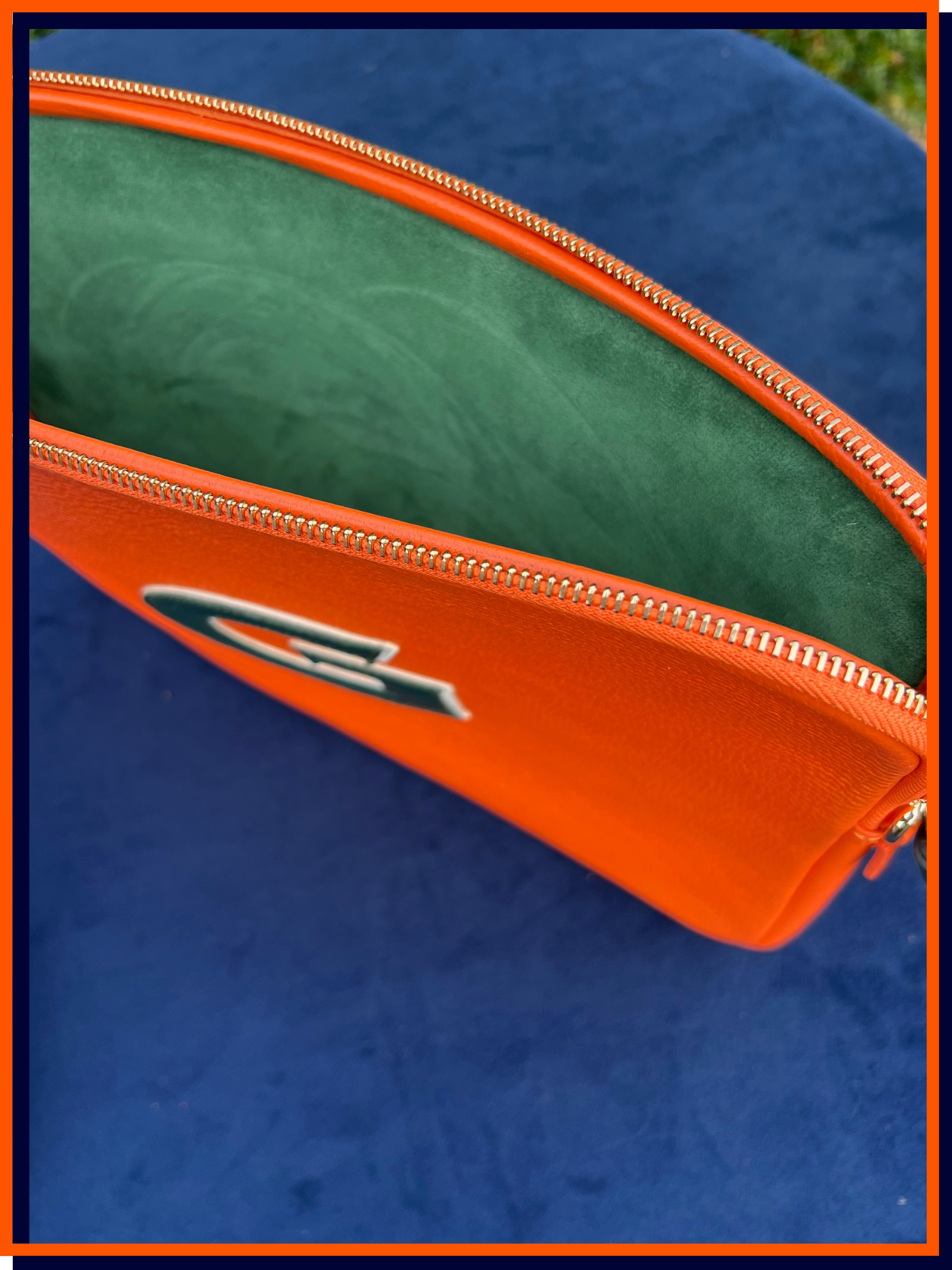 Letter 'G" The Laptop Case, Orange & Dark Green