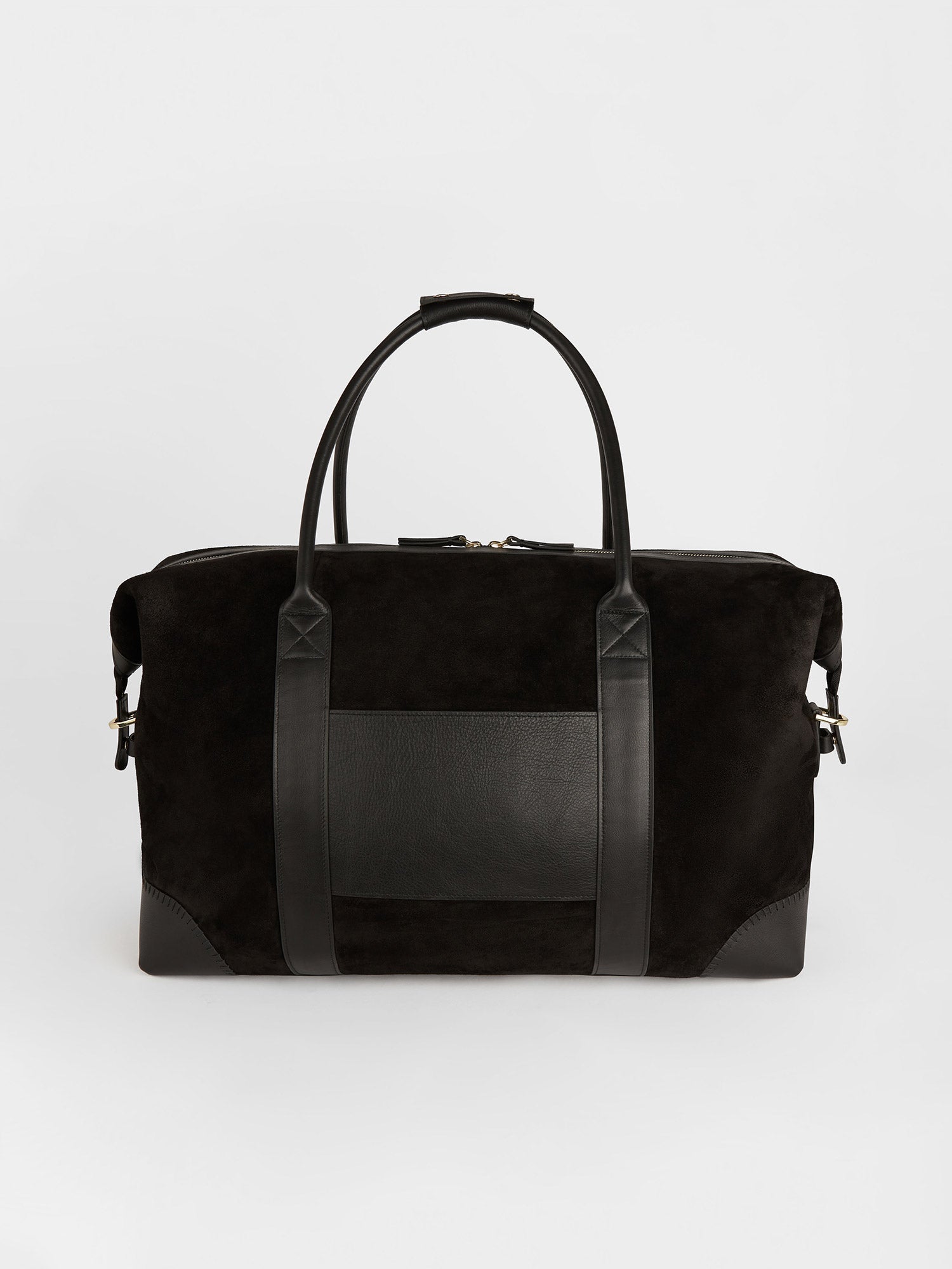 Letter 'A' The Suede Weekender: Black