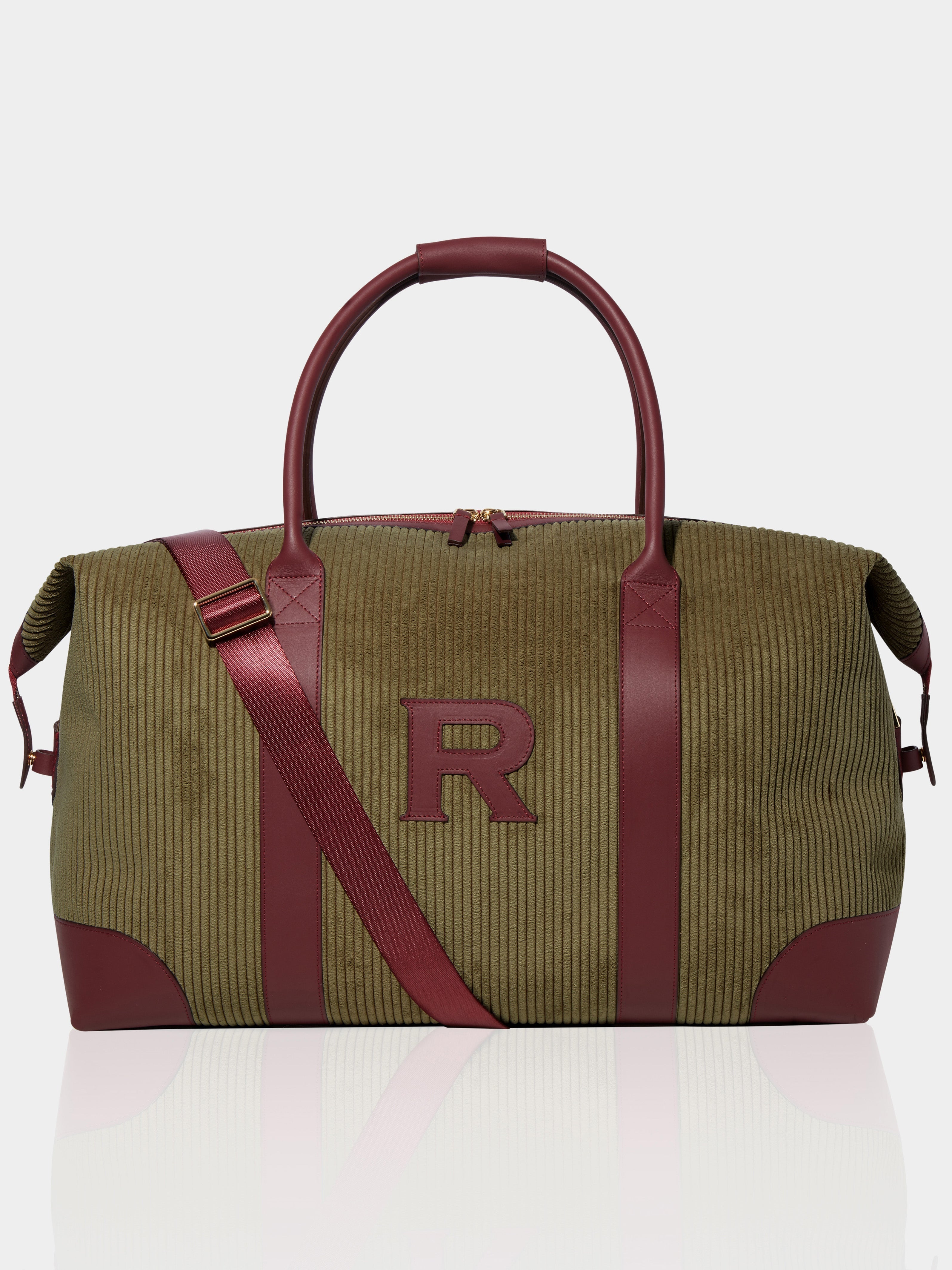 The Corduroy Weekend Bag, Pumpkin & Claret