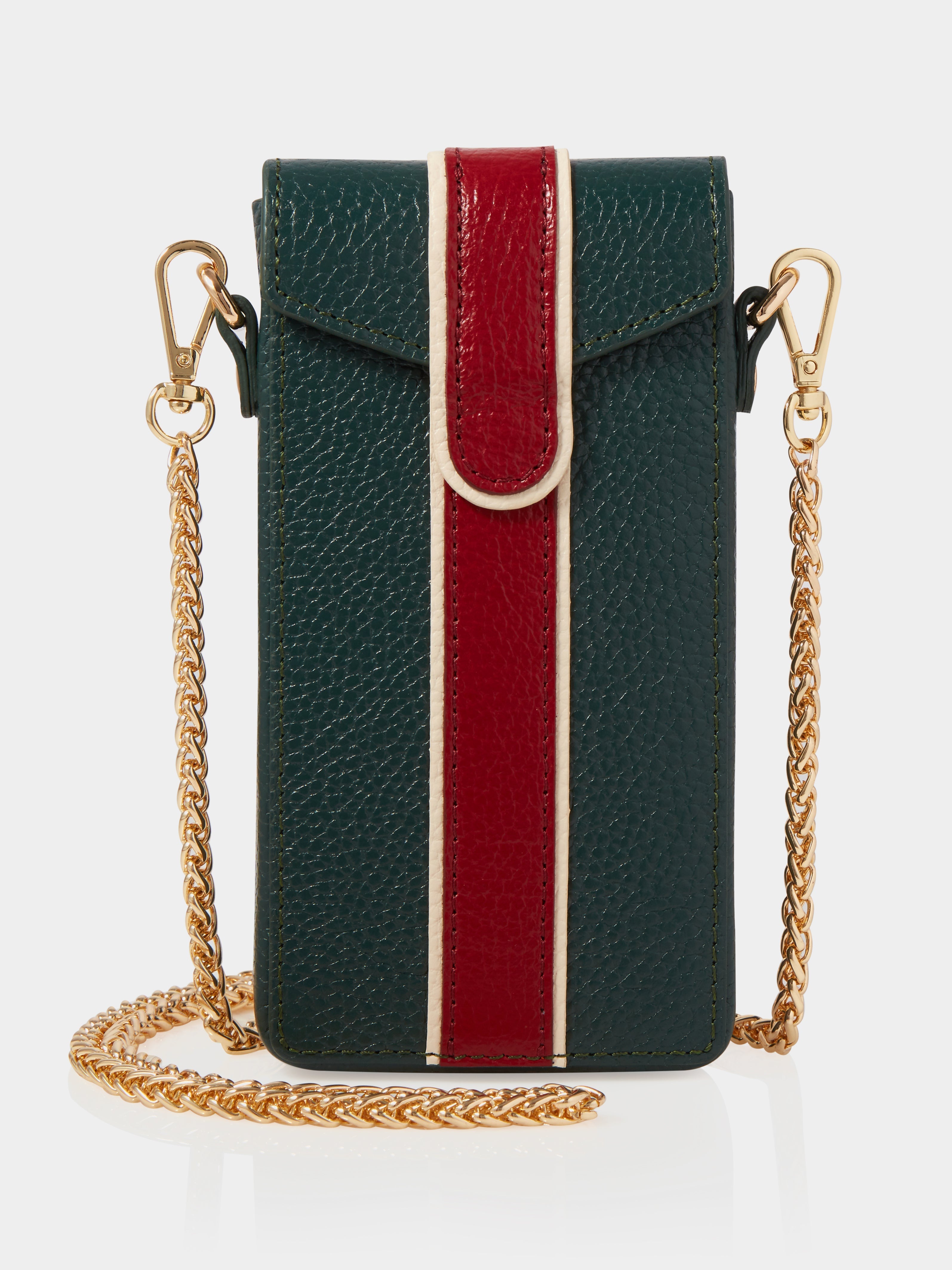 The Phone Pouch Dark Green Burgundy