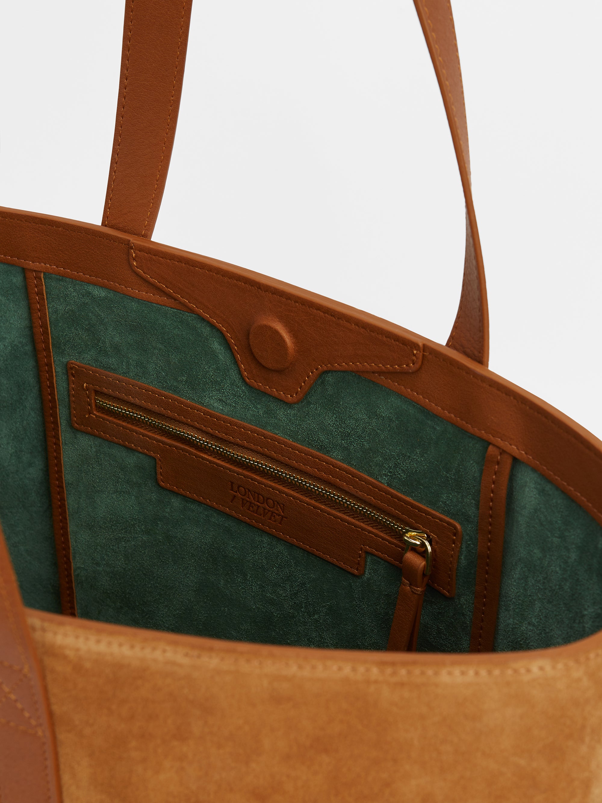 Suede tote online handbag