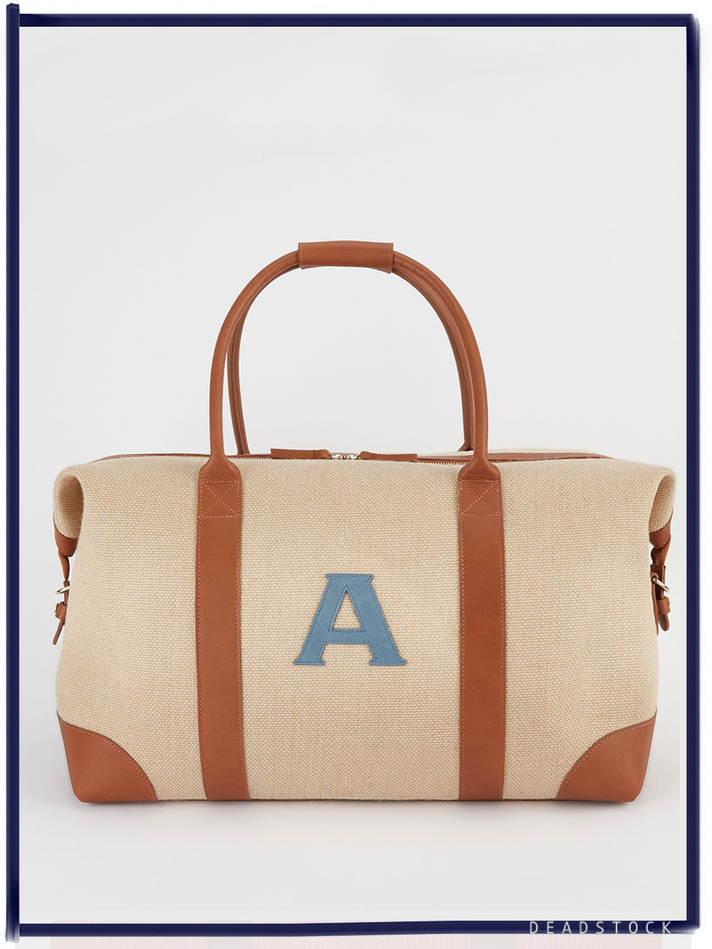 The Weekend Bag, Cream & Cornflower Blue