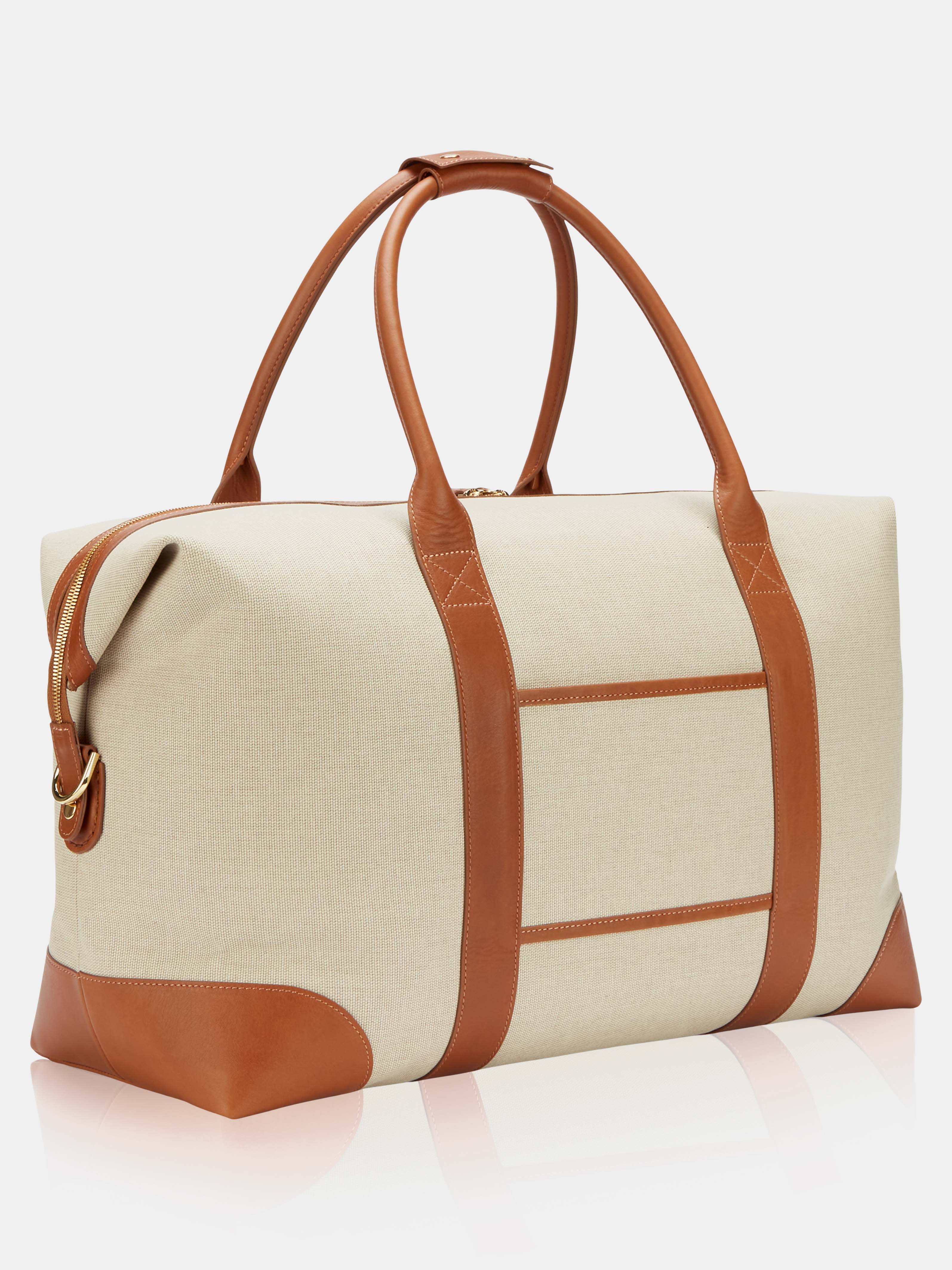 The Weekend Bag Cream Cornflower Blue