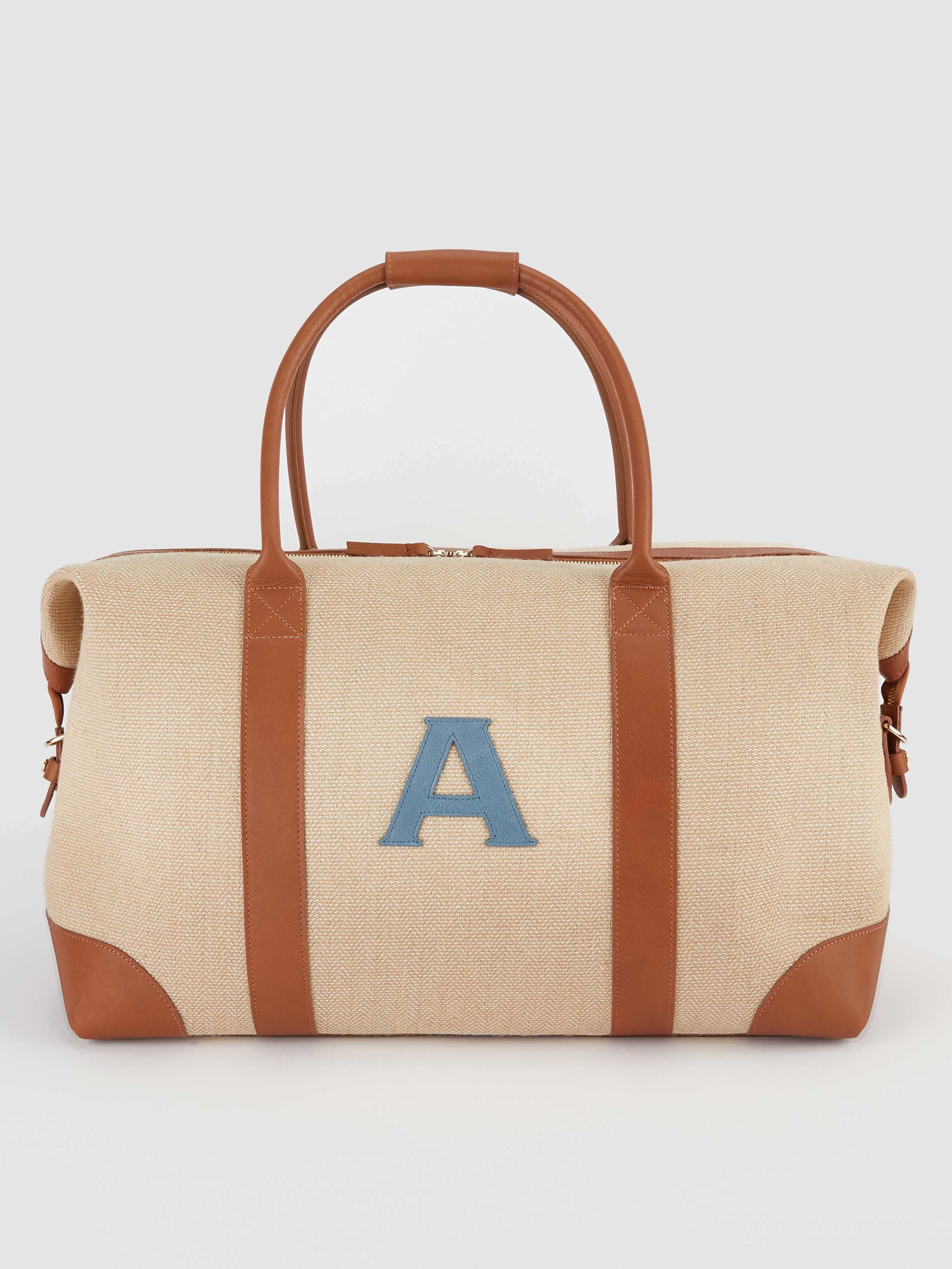 The Weekend Bag Cream Cornflower Blue